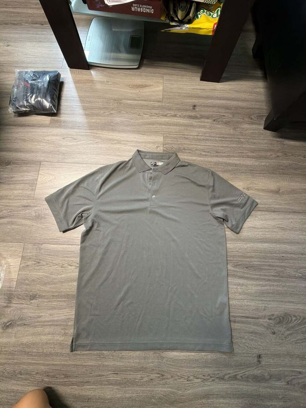 Callaway Opti-Dri Mens Gray Micro-Stripe Golf Polo Shirt